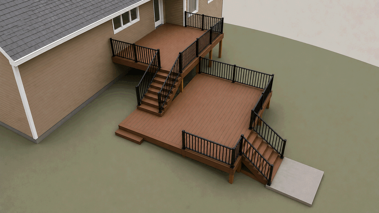 3D render of custom deck design
