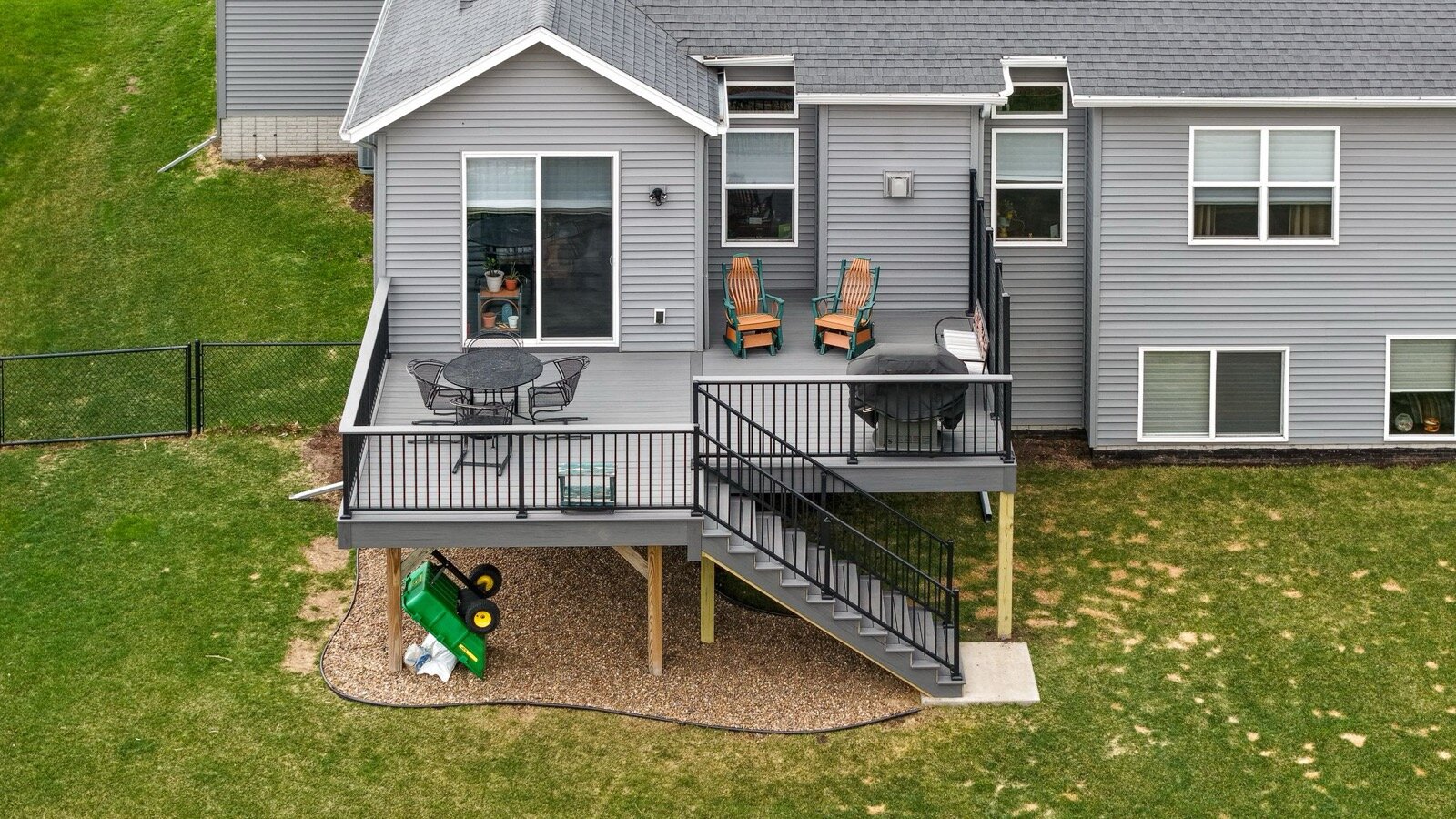 Elevated composite deck in North Liberty Iowa