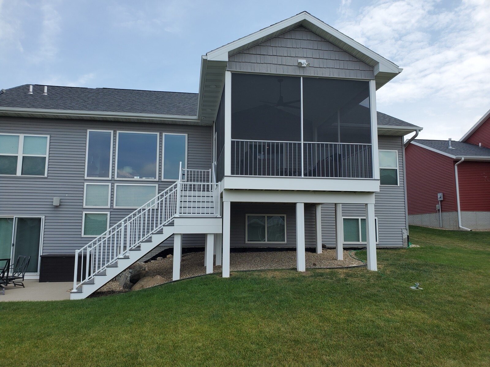 Composite deck patio area in Marion Iowa