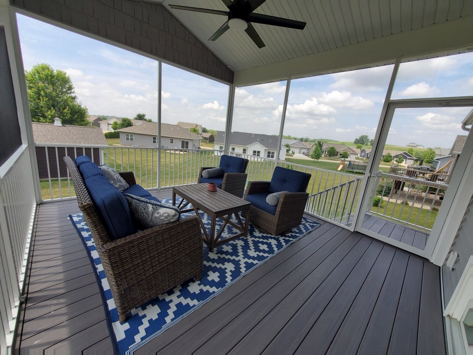 Custom deck built by T&T Home Improvement for a Marion homeowner